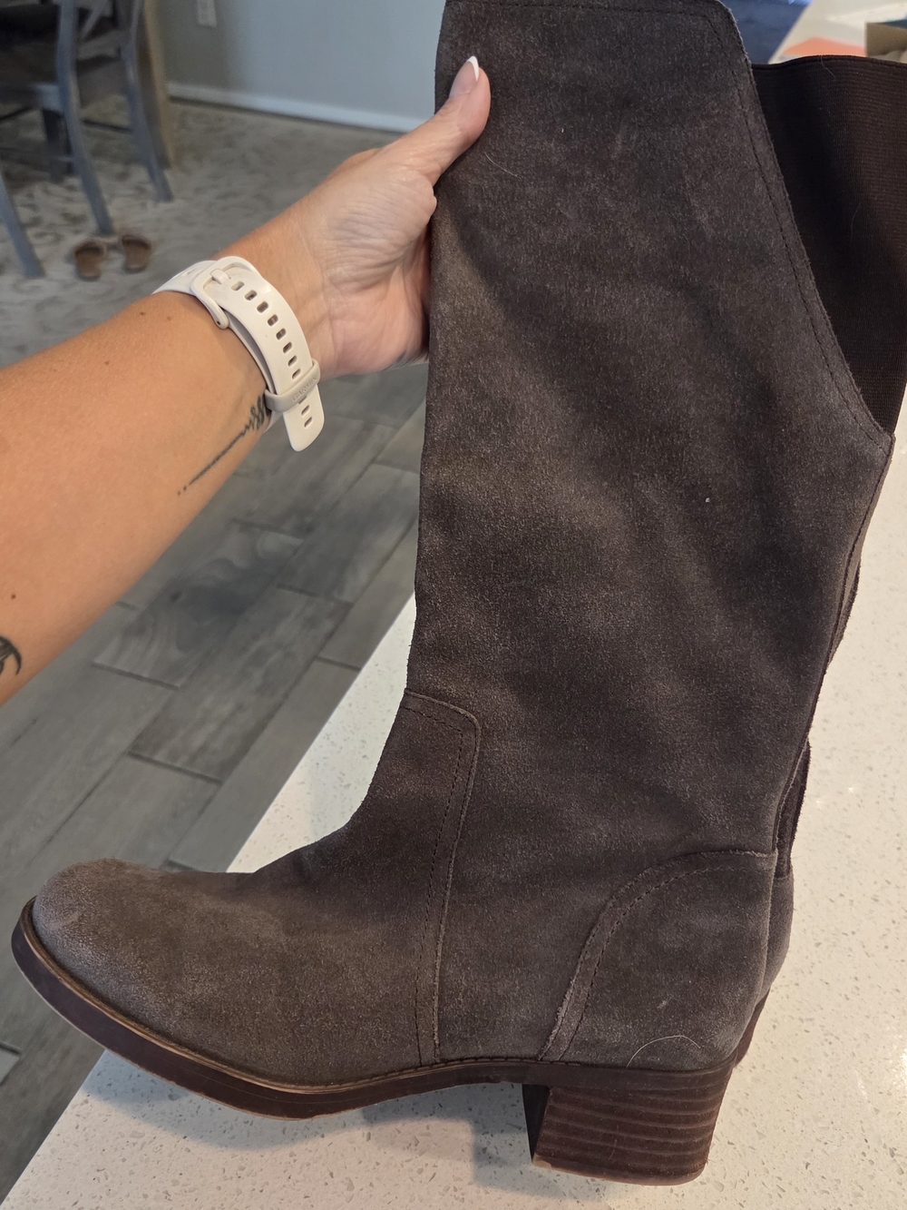 BCBGeneration Dark Brown Suede Mid-Calf Boot